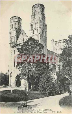 Ruínas da Abadia de Jumièges — As duas Torres da Igreja Nossa Senhora — ND. Plot
