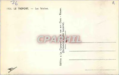 Falisy w Tréport — Wydawnictwo La Cigoigne, rue aux Ours, Rouen — Rewers