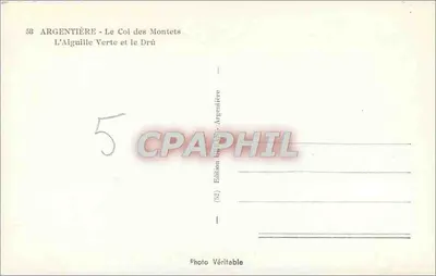 Argentière - Le Col des Montets — L'Aiguille Verte und der Drû — Édition Argentière — Rückseite