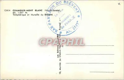 Chamonix-Mont Blanc — Seilbahn und Brévent-Wand — Les Éditions Cellard, Lyon — Rückseite