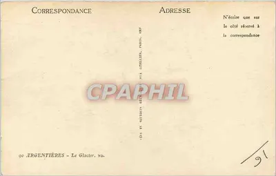 Argentières - Il Glacier — Editore Léa e Neubrún, Parigi — Verso