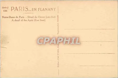 Notre-Dame de París — Detalle del Presbiterio (lado Este) — Edición de Arte YVON, Serie 7 n°124 — Reverso