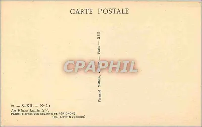 A Praça Louis XV — Paris — editor Nathan, n° 1 — Verso