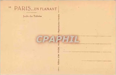 Jardin des Tuileries — Paryż — Édition d'Art YVON, n°10 — Rewers