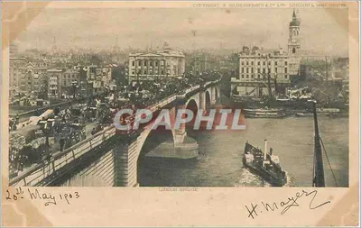 London Bridge — vista animada — S. HILDEBRANDT & CO. LONDON & MANCHESTER, número de série não visível
