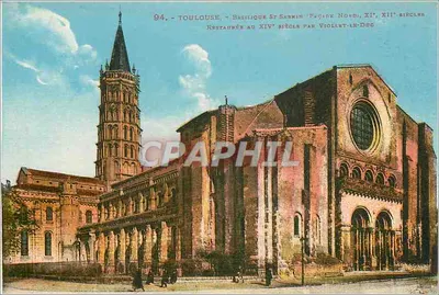 Toulouse - Basilica Saint-Sernin - North Facade, 12th Century, Restored in the 14th Century by Viollet-le-Duc