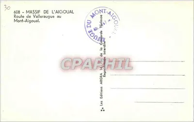 Massief van de Aigoual — Route van Valleraugue naar Mont-Aigoual — Edities ARGRA — Achterkant