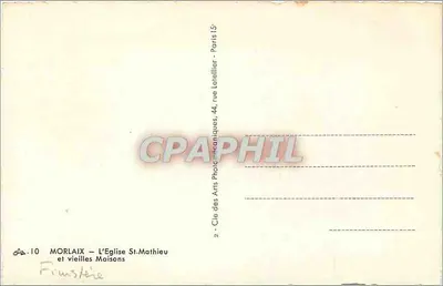 Morlaix — Katedra św. Mateusza i stare domy — Cité des Arts Photographiques, 44, rue Latellier, Paris — Rewers