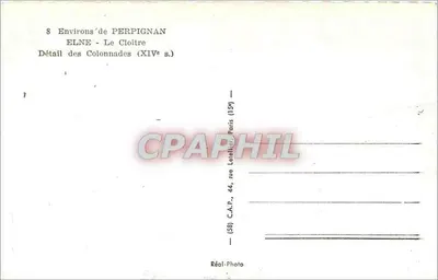 Elne - Klasztor — Szczegół kolumnad (XIV w.) — C.A.P. Paris — Rewers