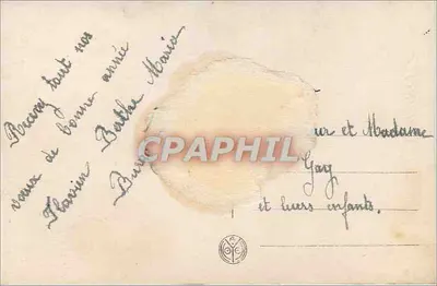 Arranjo de rosas e gui — Boas Festas — Editor Noyer, n° 2496 — Verso