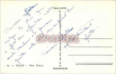 Park Darcy — Dijon — wydawca Spółka Sztuki Fotomechanicznej — Rewers