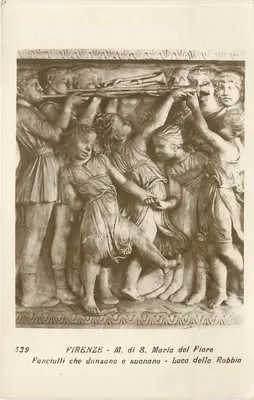 Florencio - Crianças que dançam e brincam - bas-relief de Luca della Robbia