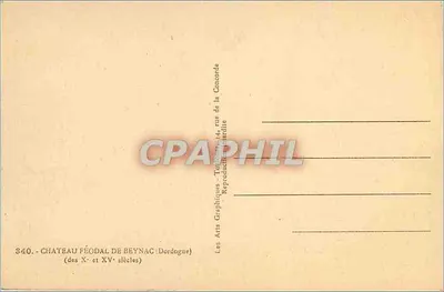 Feodalny zamek Beynac — Dordogne — Les Arts Graphiques de la Concorde — Rewers