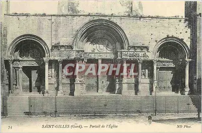 Saint-Gilles (Gard) — Portal da Igreja — ND Phot.