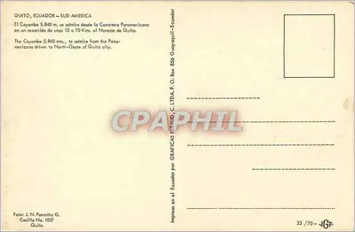 Cayambe — zasnieżona góra — GRAFICAS FERMID, Quito — Rewers