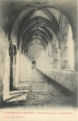 Villefranche-de-Rouergue — Antiga Cartuxa — O grande Claustro — A. Rivals — Cliché Félix Théron