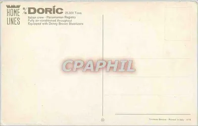 Cruiser S/S Doric — Home Lines — Impressa na Itália — Verso