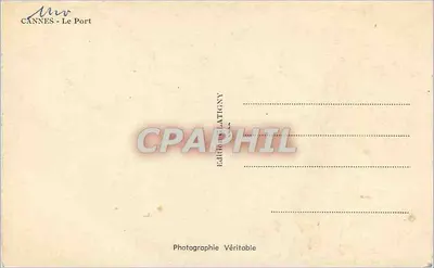 Cannes - Le Port — vue du port avec nombreux voiliers — Édition TATIGNY — Verso