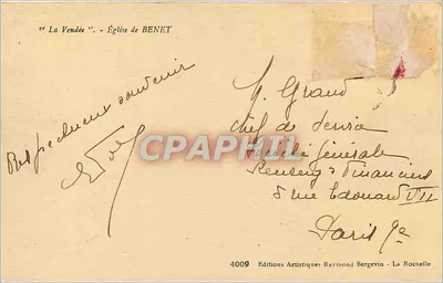 Kościół w Benet — La Vendée — Wydawnictwo Artystyczne Raymond Bergevin — Rewers