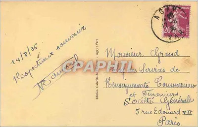 Agay (Var) — Les Rochers rouges — Édition Galeries de Béziers — Verso