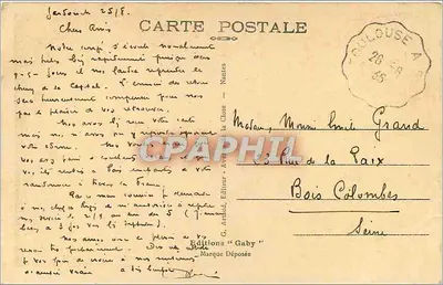 Toulouse — Museu Saint-Raymond e campanário da Igreja Saint-Sernin — Gaby, n°93 — Verso