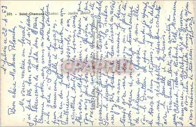 Ogród publiczny — Saint-Chamond (Loire) — wydawca Grégoire Wilson, n° 201 — Rewers
