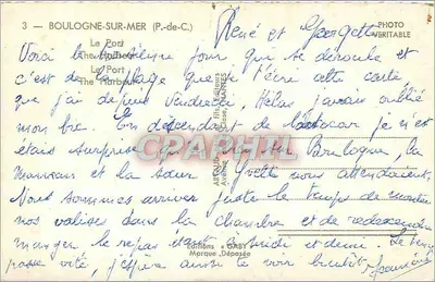 Boulogne-sur-Mer — Porto e cidade — Edições Gaby, série 3 — Verso