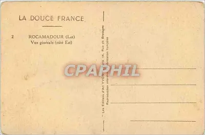 Rocamadour (Lot) — Ogólny widok (strona wschodnia) — Les Éditions d'Art Yvon, Paryż — Rewers