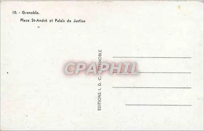 Grenoble — Place St-André e Palácio de Justiça — Edições I. D. C. Grenoble — Verso
