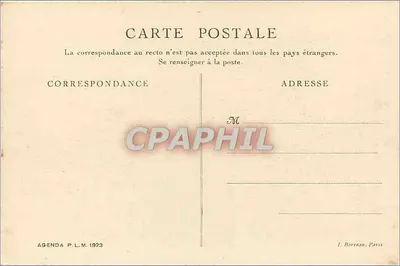 Isère. Bourg-d'Oisans — Sinal do Prégentil — Agenda P.L.M. 1923 — Verso