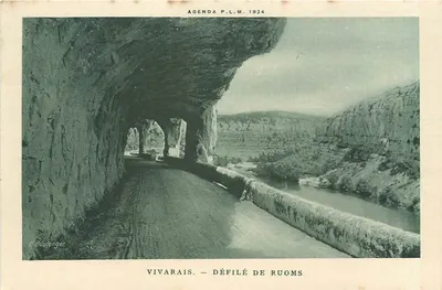 Vivarais — Desfiladeiro de Ruoms — Agenda P.L.M. 1924