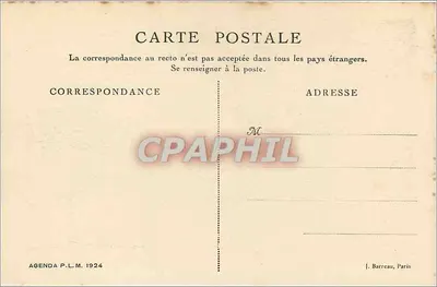 Avignon — Palácio dos Papas — Agenda P.L.M. 1924 — Verso