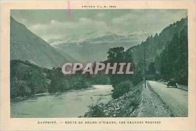 Dauphiné — Estrada do Bourg-d'Oisans, Les Grandes Rousses — Agenda P.L.M. 1926
