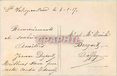 Bonne Année — zimowy krajobraz w kuli — wydawca S.S. n° 3802 — Rewers