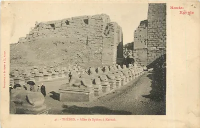 Tebas - Avenida dos Esfinges em Karnak — Fototipia A. Bergeret & Cie, Nancy, n°41
