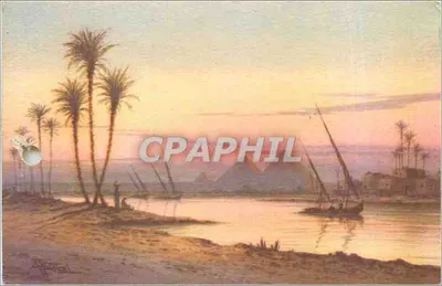 Pôr do sol sobre o Nilo perto das Pirâmides de Gizé — Eastern Publishing Company, n° 123