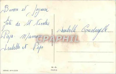 Arranjo de rosas — São Nicolau — Impressora M.D. Paris, Série N°4.005 — Verso
