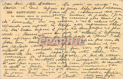 Castelo de Lamartine — Saint-Point (S.-et-L.) — editor J. Jon — Verso