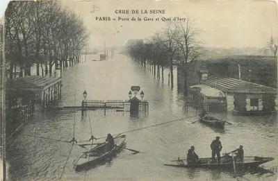 Cheia do Sena — Paris - Porta da Estação e Quai d'Ivry — Editor ET