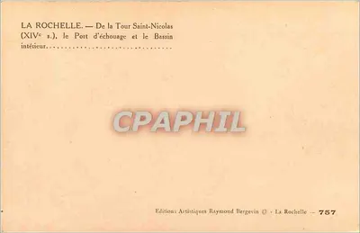 La Rochelle — De la Tour Saint-Nicolas (XIVe s.), le Port d'échouage et le Bassin intérieur — Verso