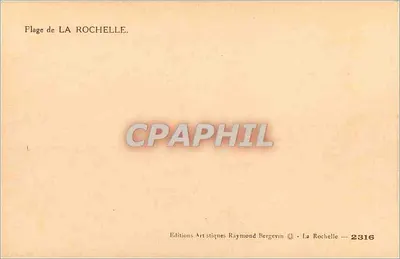 Praia de La Rochelle — Editor: Edições Artísticas Raymond Bergevin — N° 2316 — Verso