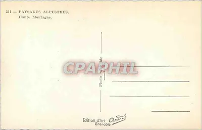 Ovelhas na montanha — Alta Montanha — Edição de Arte Grenoble, n° 511 — Verso