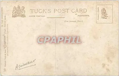 Bois Highlanders — Paisagem ao pôr do sol — Tuck & Sons, n° 9245 — Verso