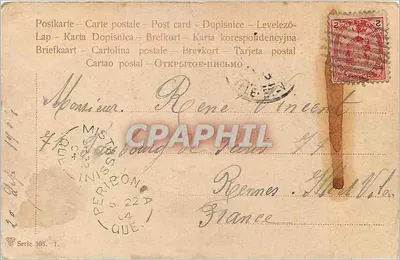 Piesy myśliwskie — sześć szczeniąt i dorosły — wydawca nieznany, seria 305 — Rewers