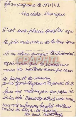 Pimentões em cesta — Carta de vœux — Impressa na França — Verso