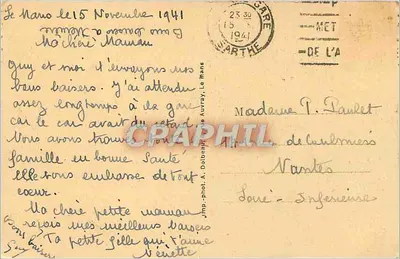 LE MANS — Pont en X — Construit en 1898 pour le passage des tramways à vapeur départementaux et des tramways électriques de la Ville, à côté du Pont Yssoir — Verso