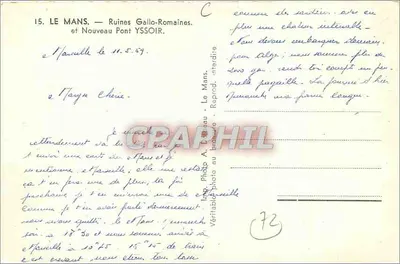 Le Mans — Gallo-Romeinse Ruïnes en Nieuwe Brug YSSOIR — Foto A. Talleau — Achterkant