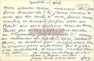 Spiaggia e promenade a Royan — Tito — editore Tito, numero di serie non visibile — Verso