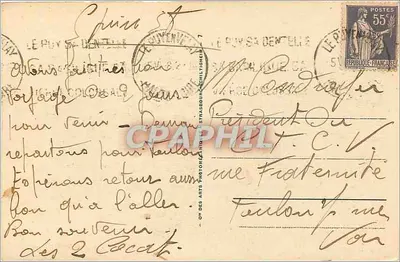 Le Puy — Vista tirada do Mont Ronzon — LL 52 — Verso
