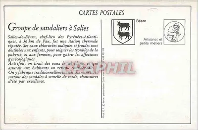 SALIES-de-BÉARN — Grupo de Sandaliers — Edição Nouvelles Galeries — Verso